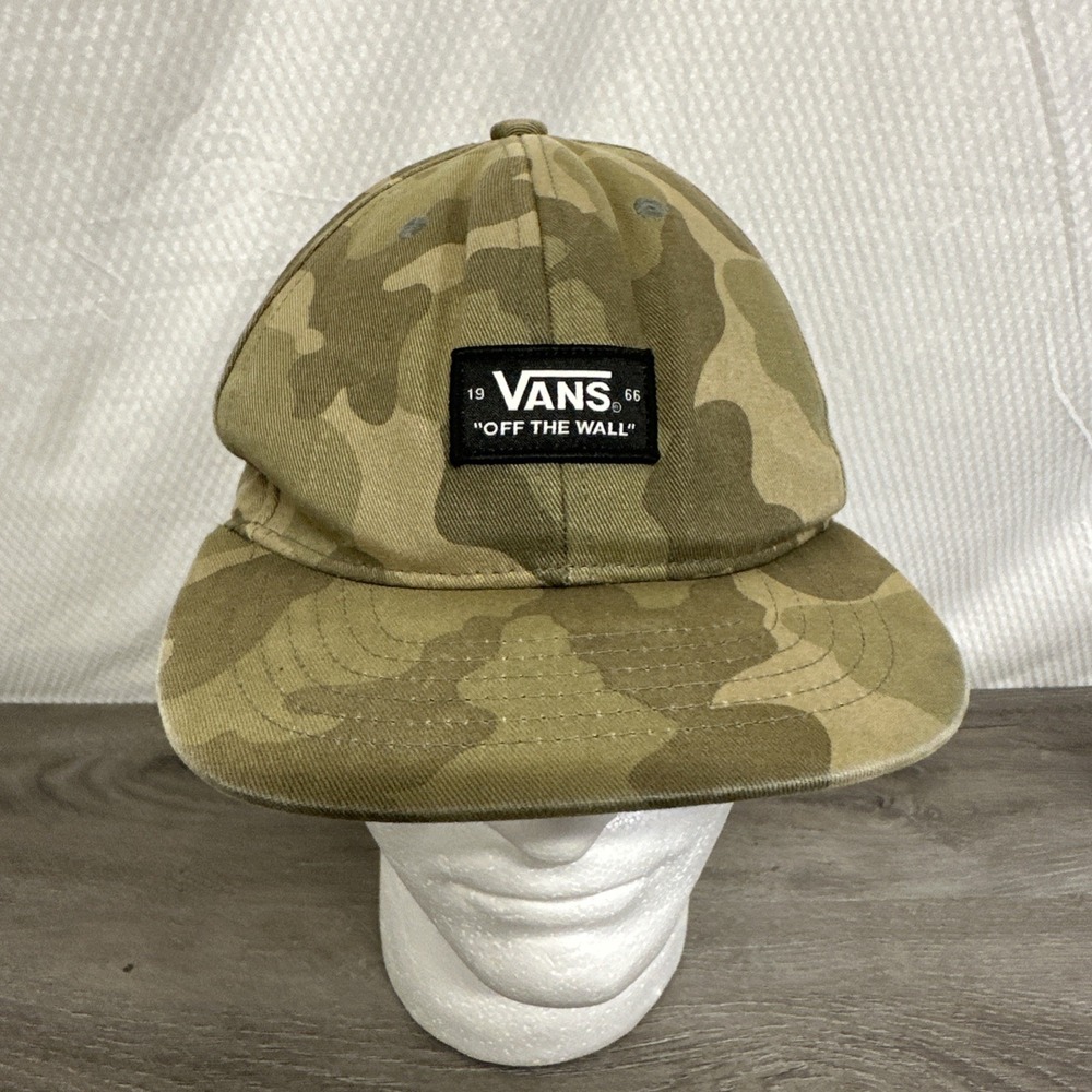 Vans Snapback Hat Mens OSFM Green Camo Good Off The Wall 5-Panel Logo Cap
